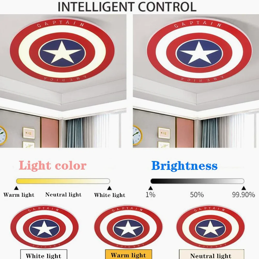 Plafonnier LED Enfants Moderne Dimmable Métal Télécommande Abat-jour Acrylique 40cm