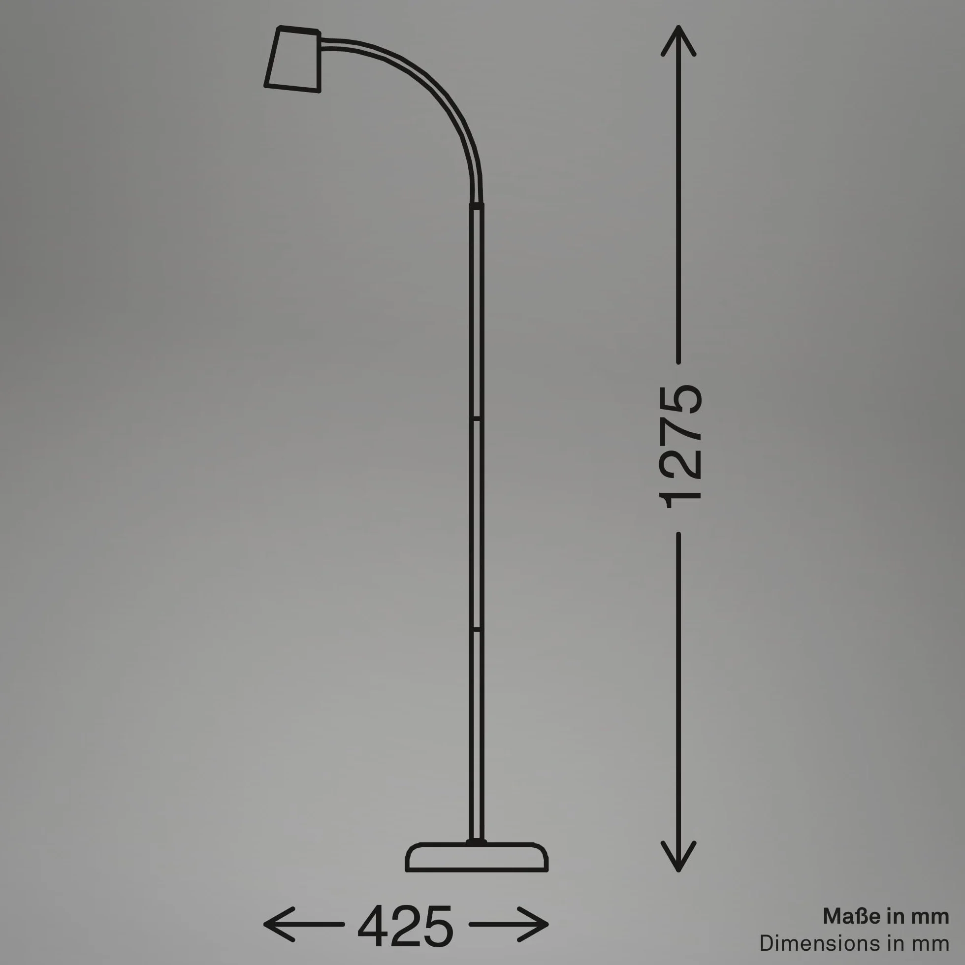 BRILONER - Lampadaire avec interrupteur à pied, orientable, GU10, max. 9W, lampadaire sur pied salon, lampadaire salon 21 x 127,5 cm, beige
