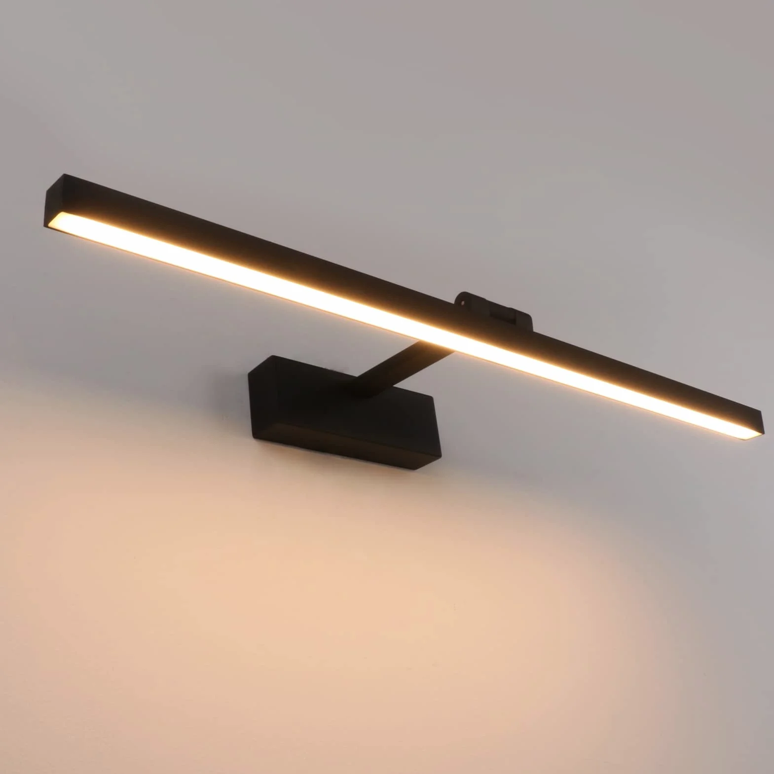 Klighten Lampe Miroir LED Salle de Bain 60cm 18W 1170 Lumen IP44 Étanche Applique Murale 180° Rotatif Blanc Chaud 3000K