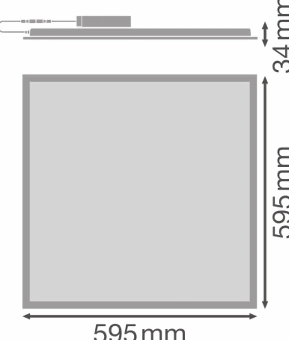 Ledvance Panneau LED Compact Aluminium Blanc 33W 3630lm 840 Blanc Froid 60x60cm UGR < 19