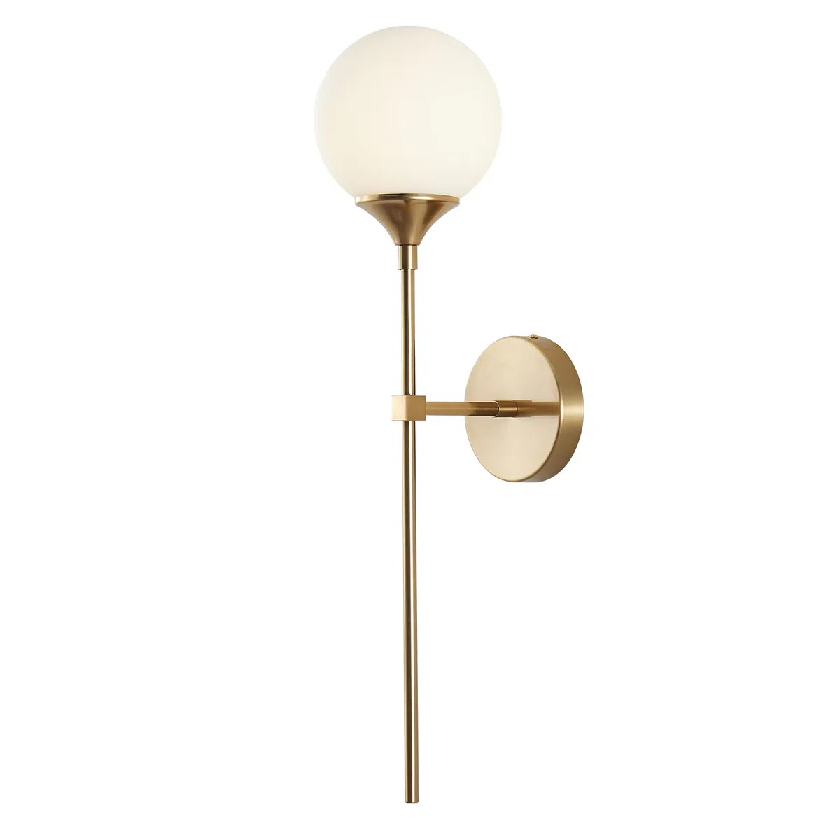 Modo Lighting Applique Murale Industrielle Verre Opale Blanc 1 Lampe Bras Long Salle de Bain
