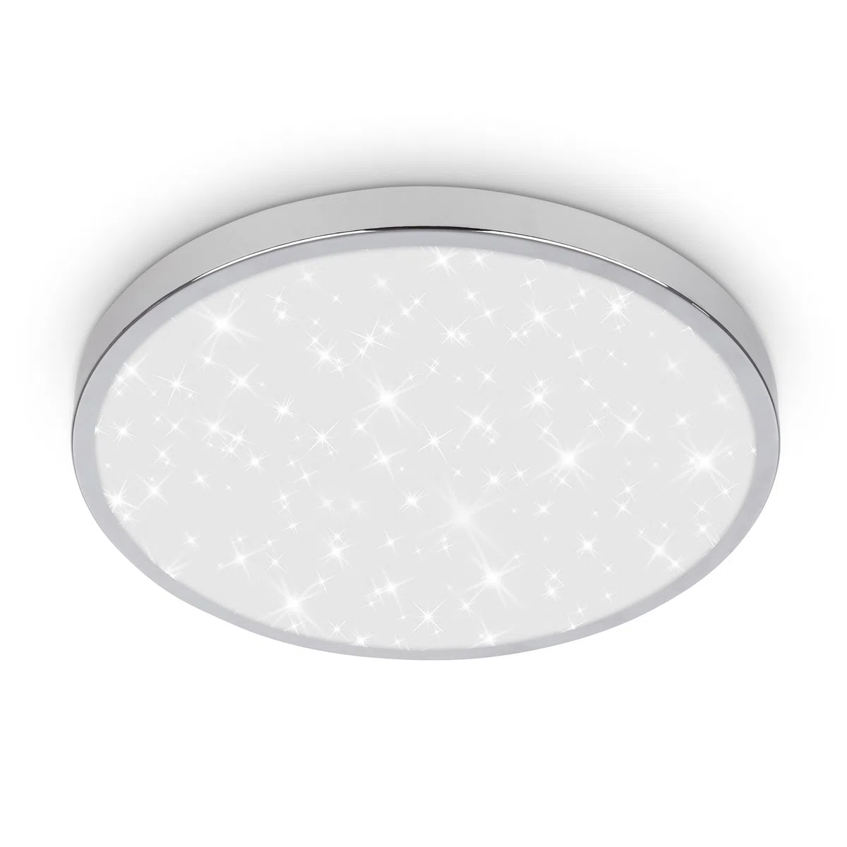 BRILONER - Plafonnier LED salle de bain avec lumière indirecte, IP44 protection contre les éclaboussures, couleur de lumière blanche chaude, plafonnier led, plafonnier cuisine, 24 x 6 cm, chrome