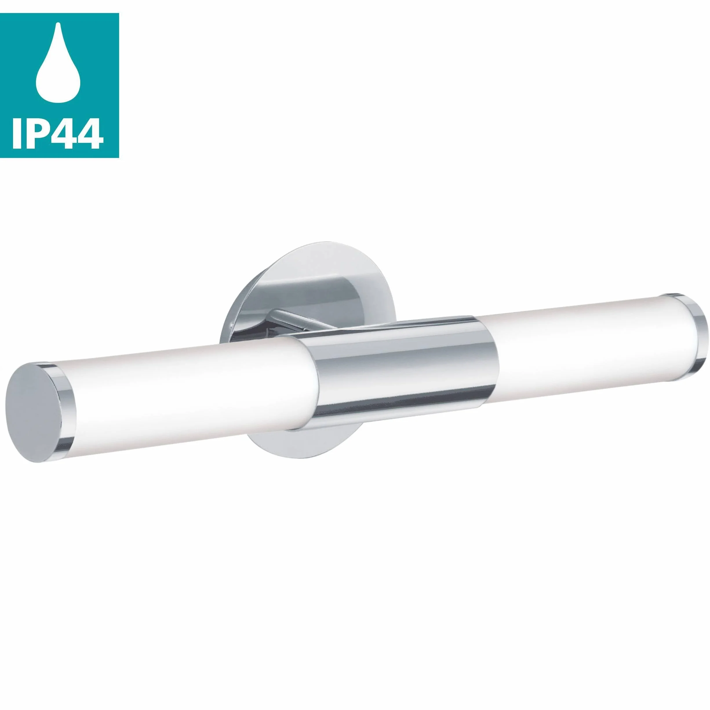 Eglo Applique Murale Palmera Acier 2x E14 Max 40W IP44 Chromé 46 cm Salle de Bains