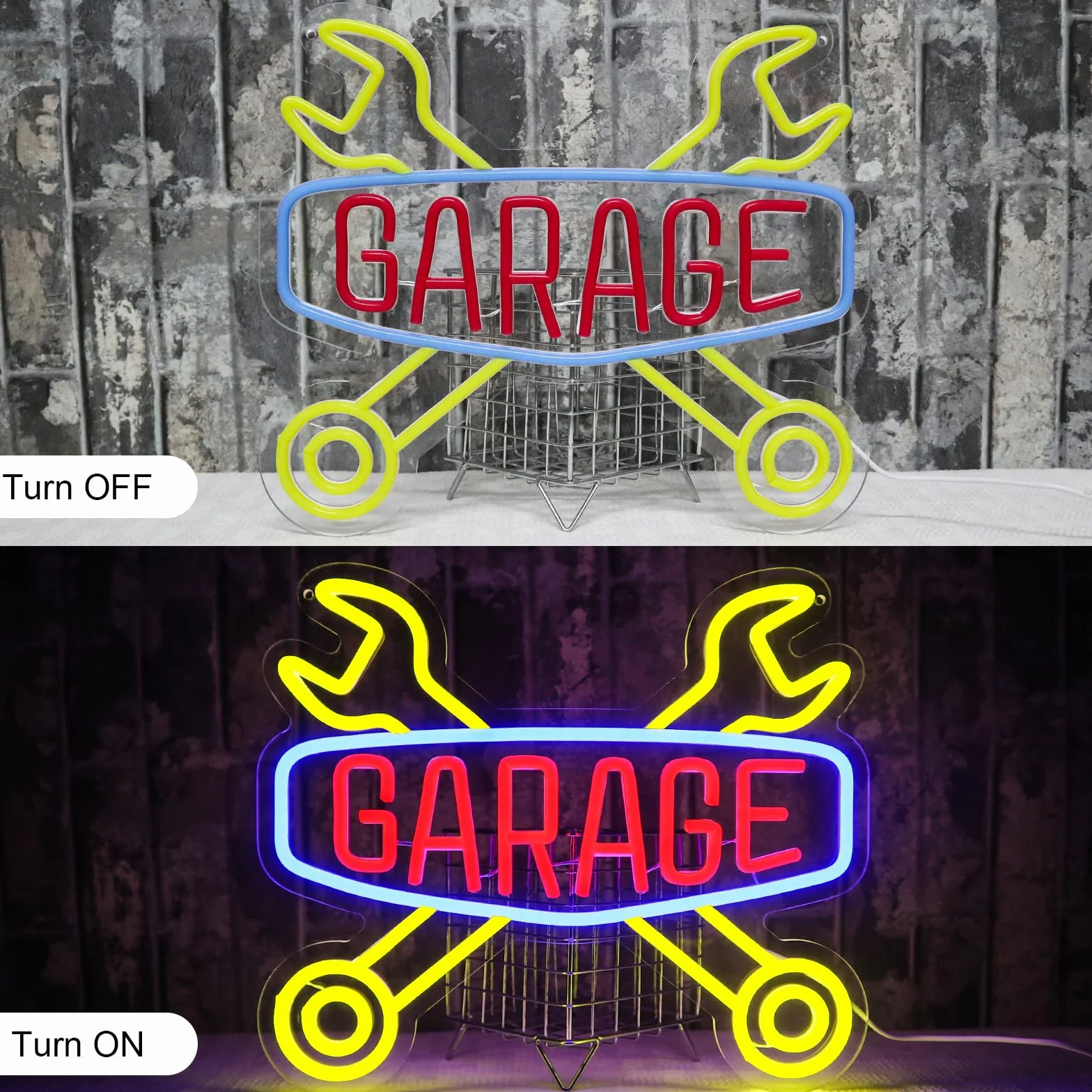 Enseigne lumineuse au néon Check Engine pour garage décoration murale lampe USB atelier
