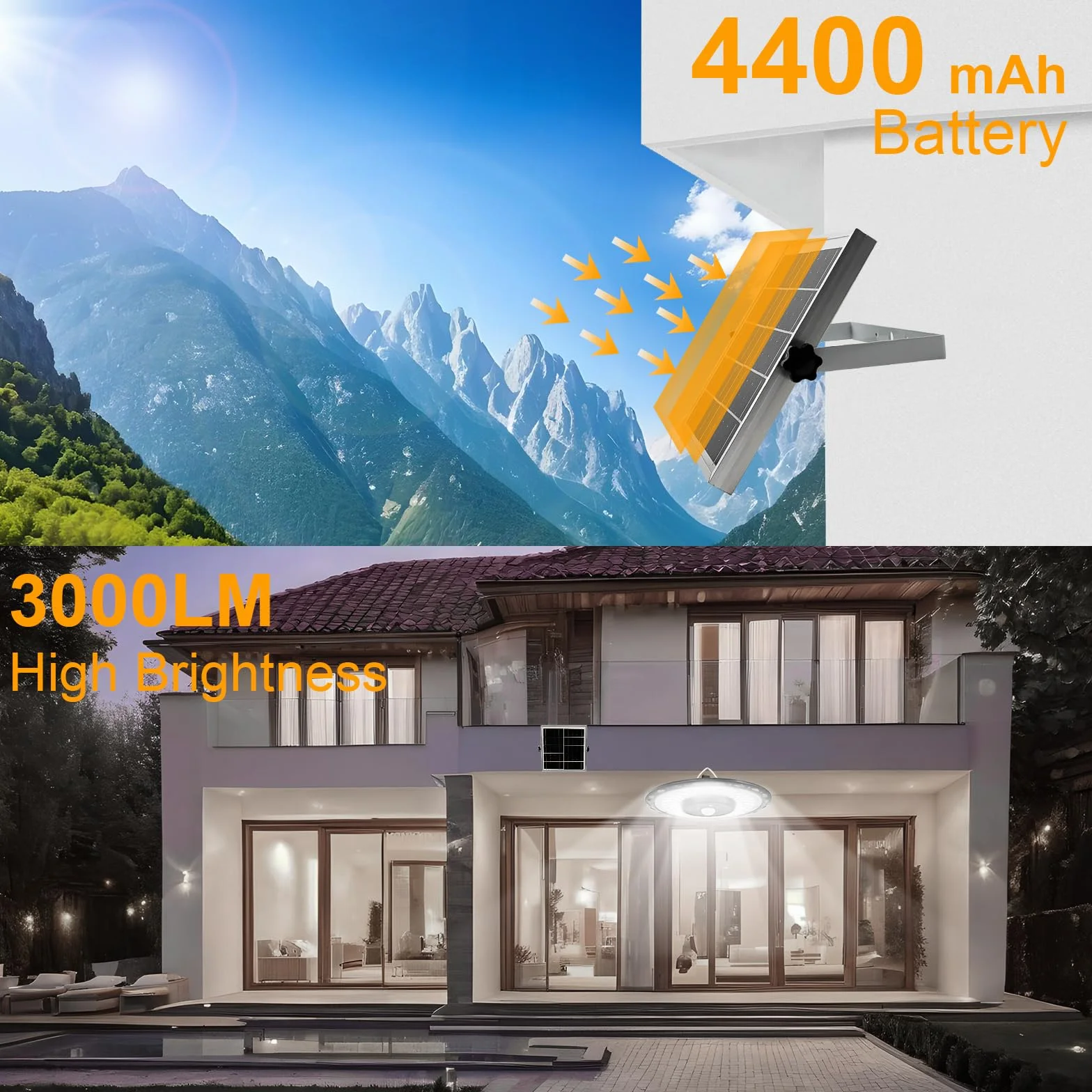 CREATESTAR Lampe Suspendue Solaire Extérieur 3000LM avec Télécommande Détecteur de Mouvement IP65 étanche