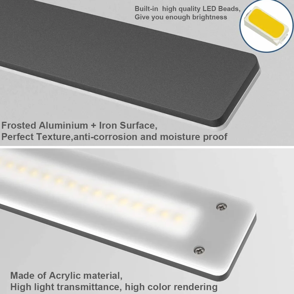 Klighten Lampe LED pour miroir de salle de bain - 100 cm - 30 W - IP44 - Applique murale moderne pour salle de bain - En aluminium - 180 LED - Blanc naturel - 4500 K - Noir