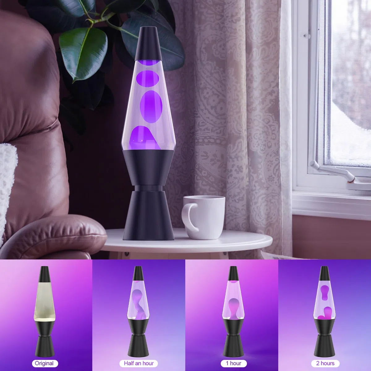 Lampe a Lave à 17 Couleurs Changeantes, 14,5" Lampe Chevet avec Télécommande, Lampes à Mouvement Liquide pour Enfant et Adulte, Lampe Ambiance Décoratif pour Noël, Anniversaire, Fête, Noir