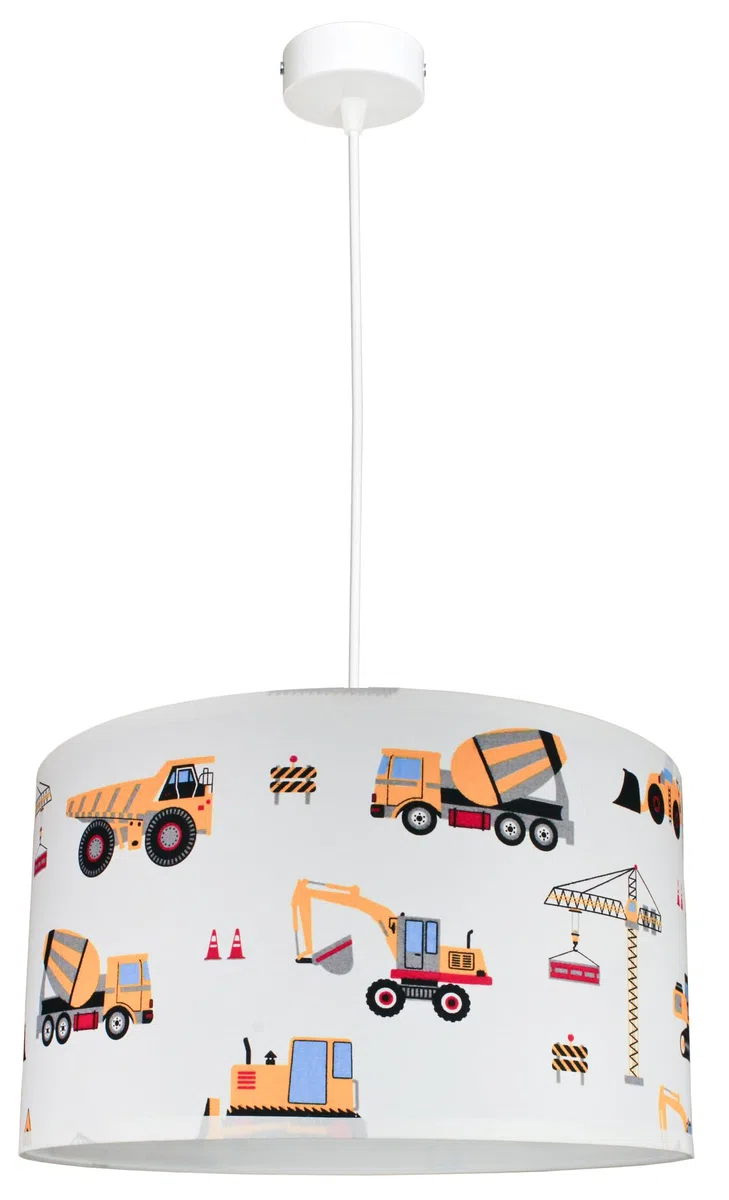 Lampe suspendue abat-jour Excavatrice pour enfants, métal, éclairage unique chambre d'enfant