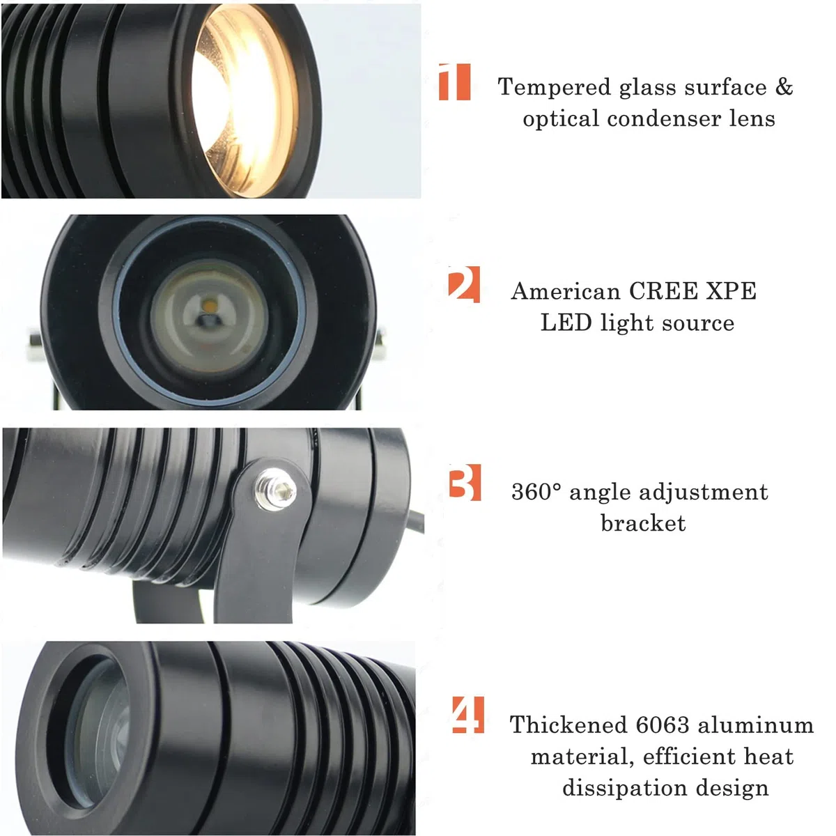 Projecteur À Faisceau LED Lumières Extérieures Spot À Faisceau Étroit Éclairage À Distance Pour Bâtiments