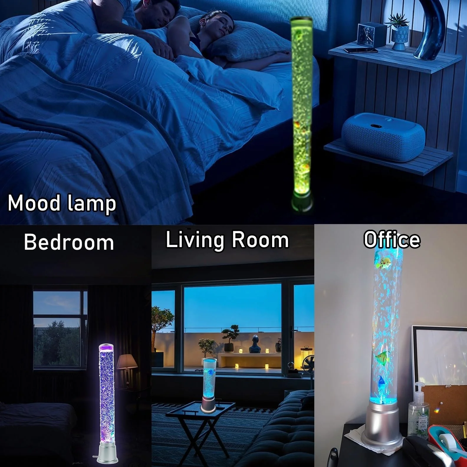 Lampe À Tube À Bulles Électrique Lampe À Lave LED avec 7 Lumières Changeantes De Couleur Aquarium Veilleuse Cadeaux Sensoriels for Enfants, Adultes, TDAH Et Autisme