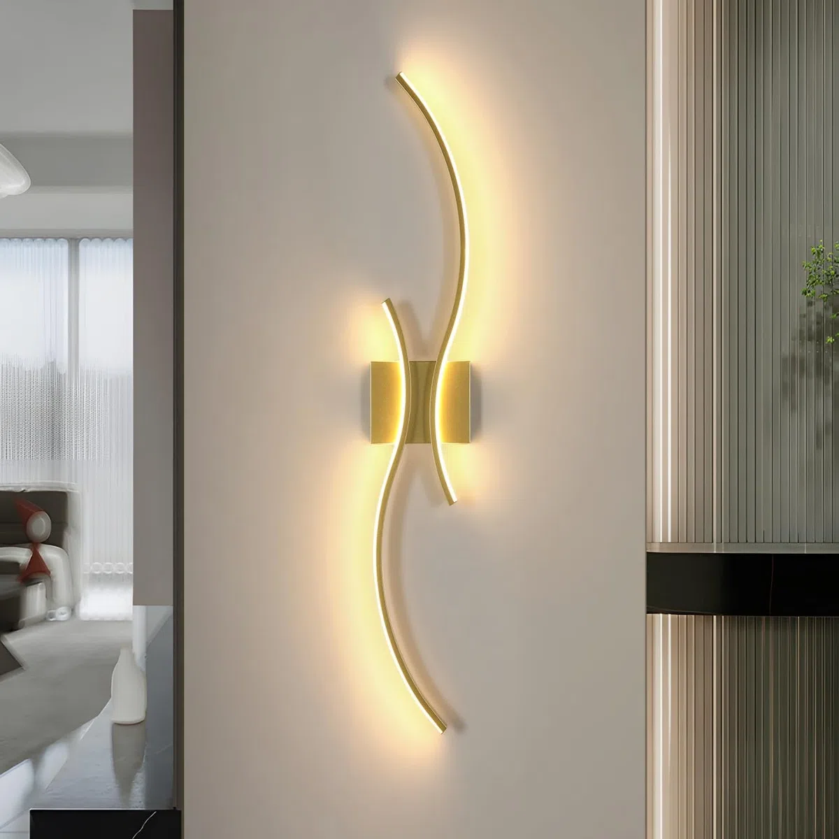 Comely Applique Murale Intérieure LED 27W 3075LM 80CM, Luminaire Mural LED pour Salon Chambre Escalier, 3000K Lumière Chaude