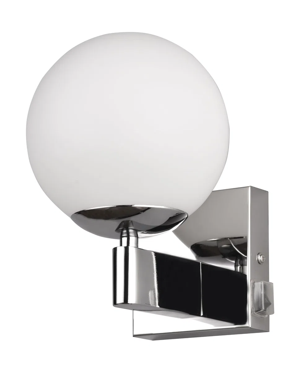 Trio Leuchten Applique Salle de bain Kula 284270106 Métal Chrome Verre Blanc E14