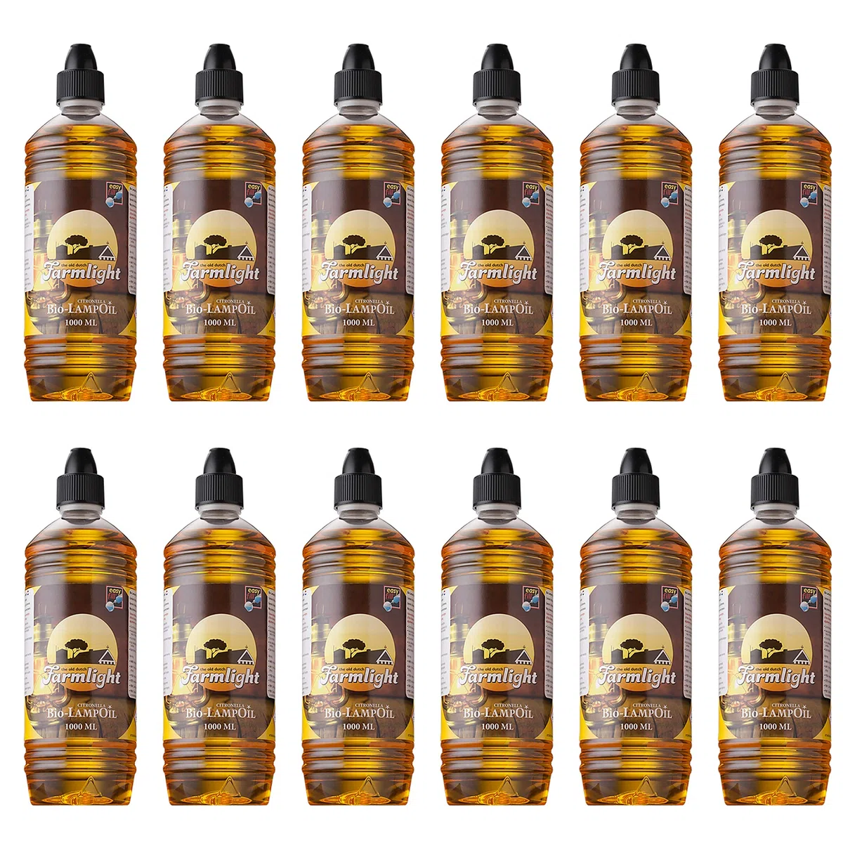 Huile de Citronnelle Bio – 12x1L Lampes & Torches – Parfum Naturel Agréable – Idéal pour Jardin, Terrasse & Camping