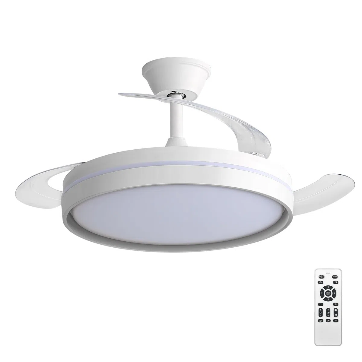EXTRASTAR Ventilateur de Plafond LED, 6 Vitesses, Télécommande, Silencieux, Réversible Été/Hiver, 3 Températures de Couleur