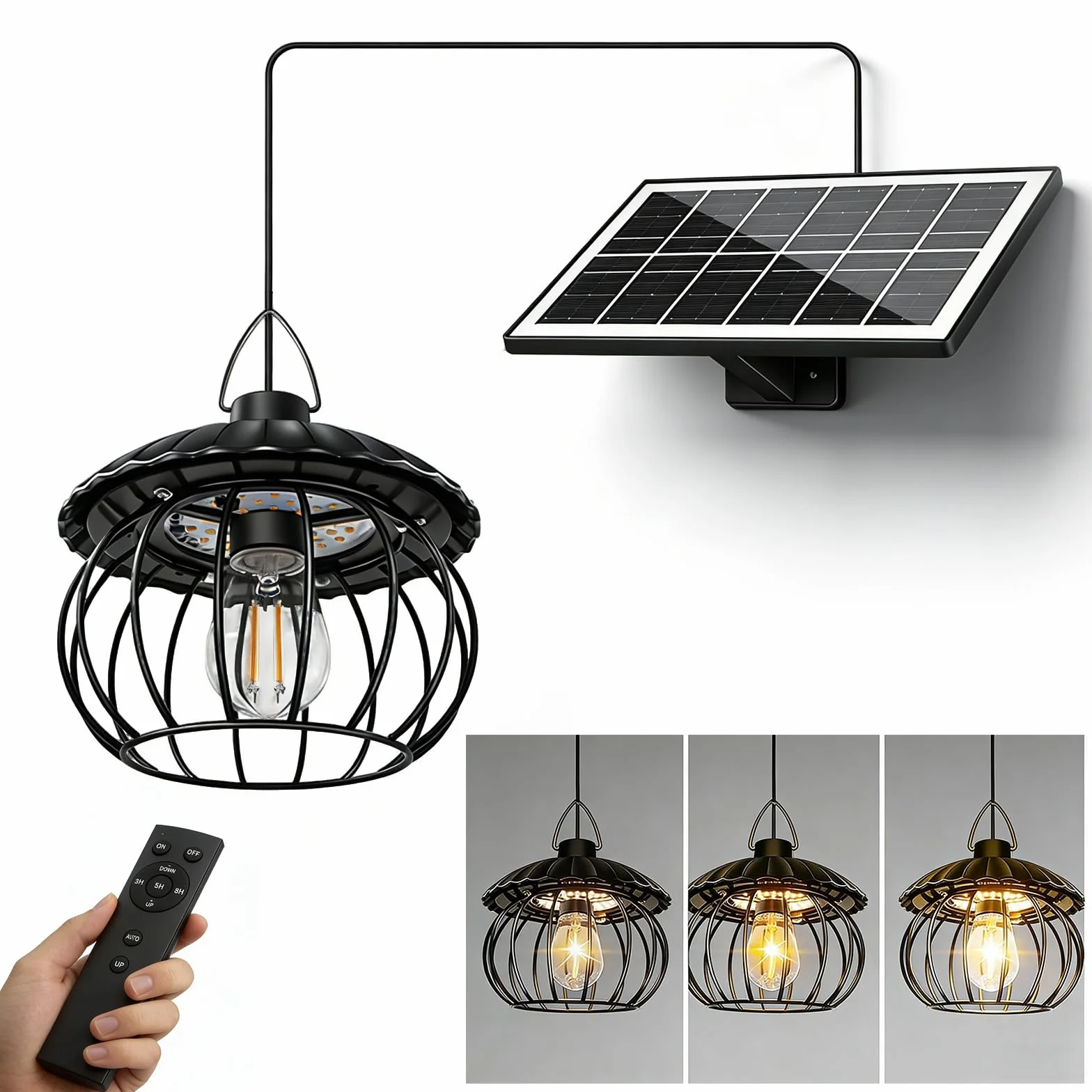 Lampes solaires d'extérieur 4400 mAh IP65 Lampe suspendue solaire avec charge rapide design divisé