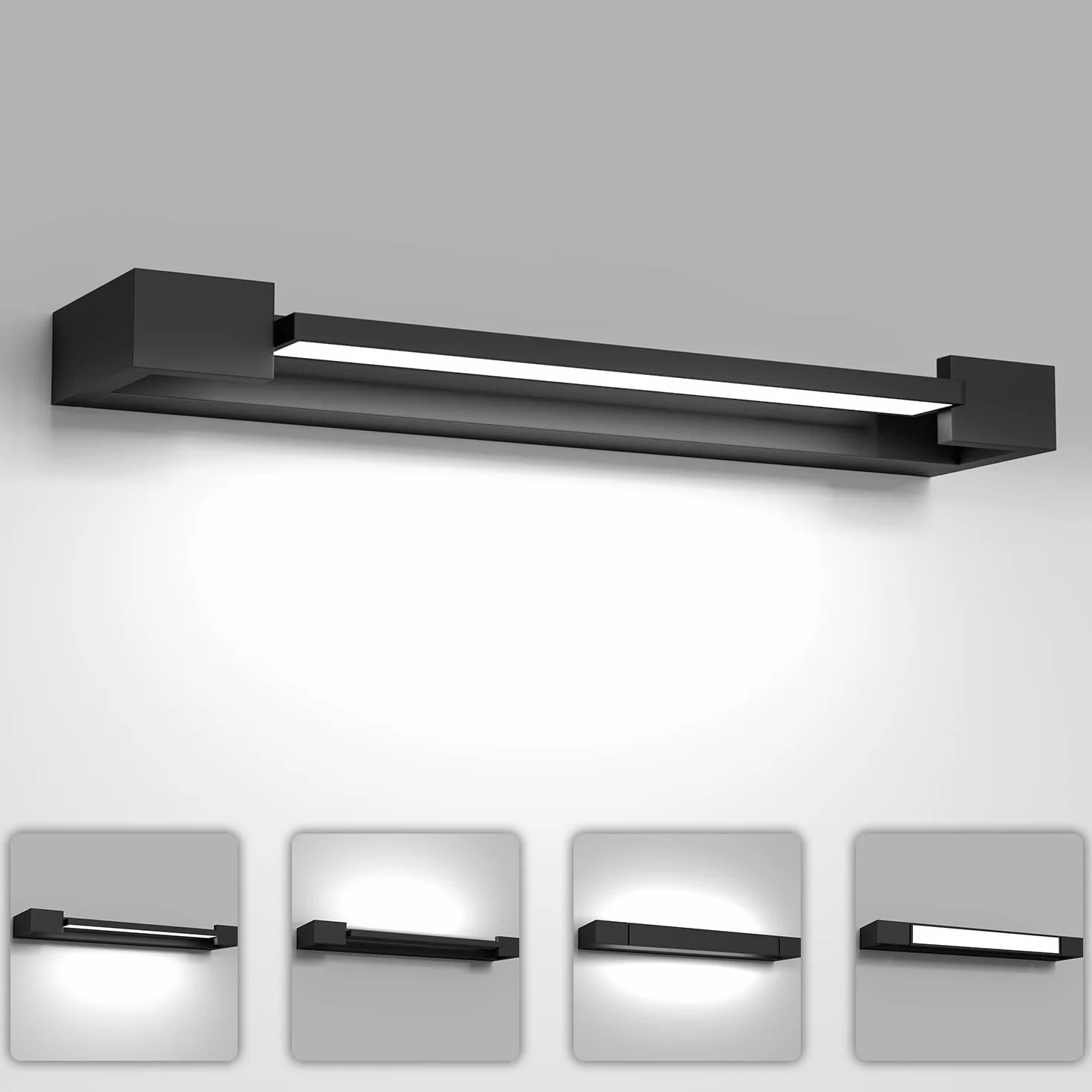 Lampe LED Miroir Salle de Bain 18W 1800LM 5000K 42cm IP44 Étanche Murale 180° Rotatif