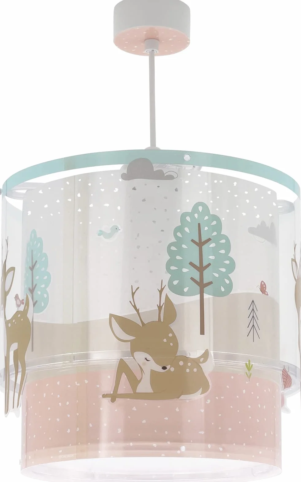Dalber Lampe Suspension Enfant Loving Deer Cerf animaux, Polypropylène, Rose