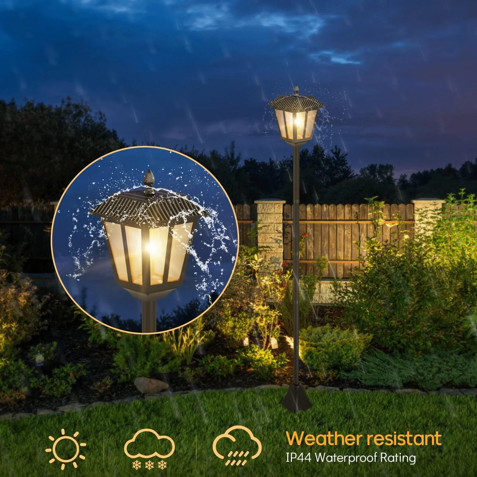 Lampes Solaires LED Extérieur Lanterne Cimetière Piquet 180 cm Lumière Blanche Chaude 2 Pièces