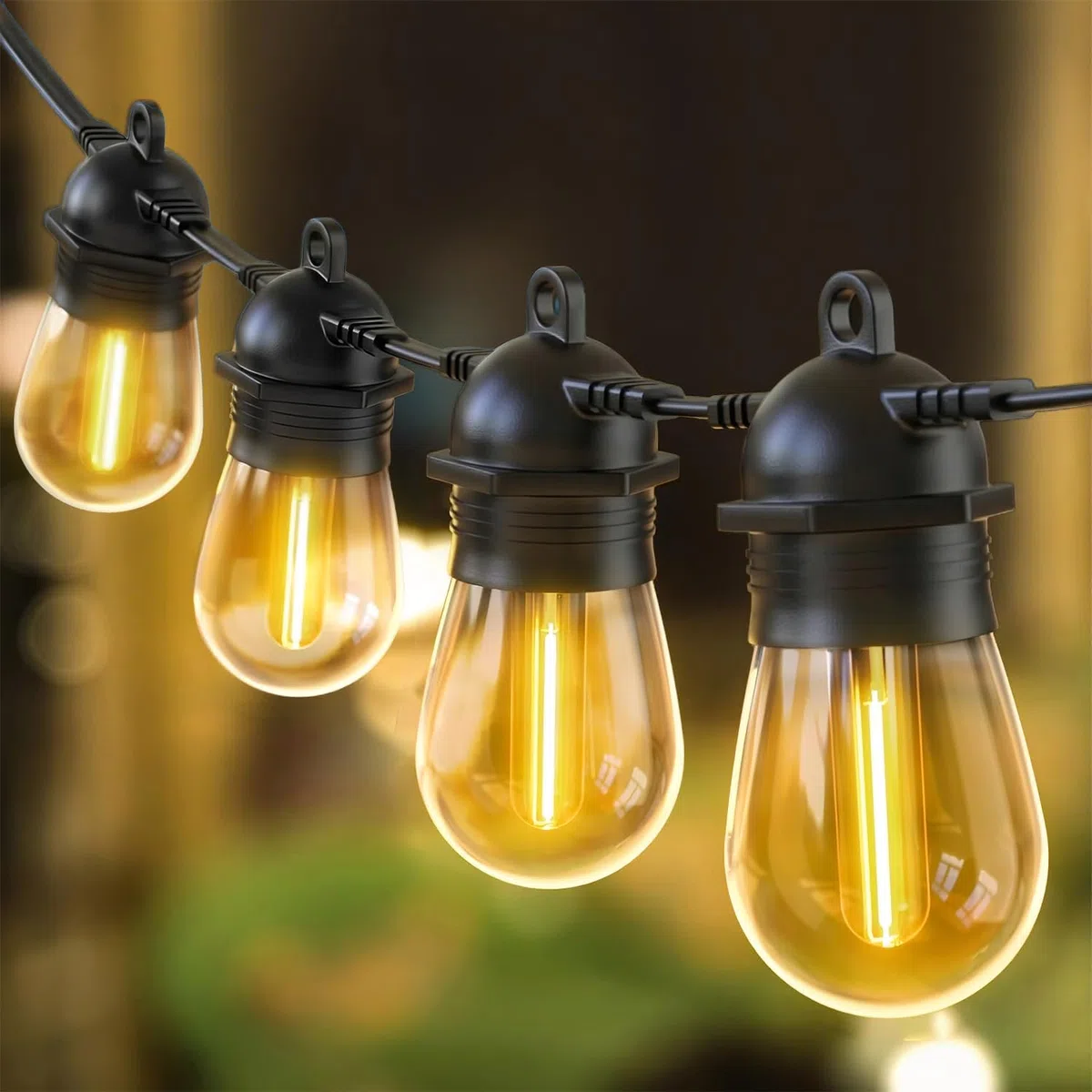 Quntis IP65 Guirlande Guinguette Extérieure Etanche Connectable 16M 15 Ampoules S14 LED Blanc Chaud