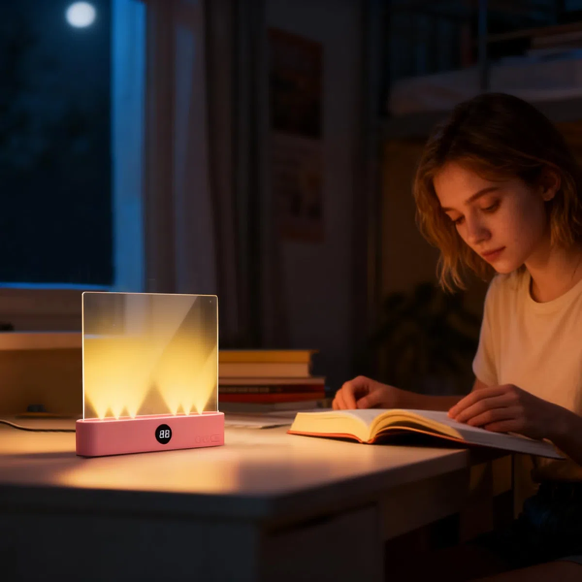 Générique Lampe De Lecture,Panneau plat clair protecteur des yeux - Lampe De Chevet LED Avec Panneau - Pour Femmes Hommes Lecteurs Maison Voyage Chambre Bureau École Anniversaire Noël