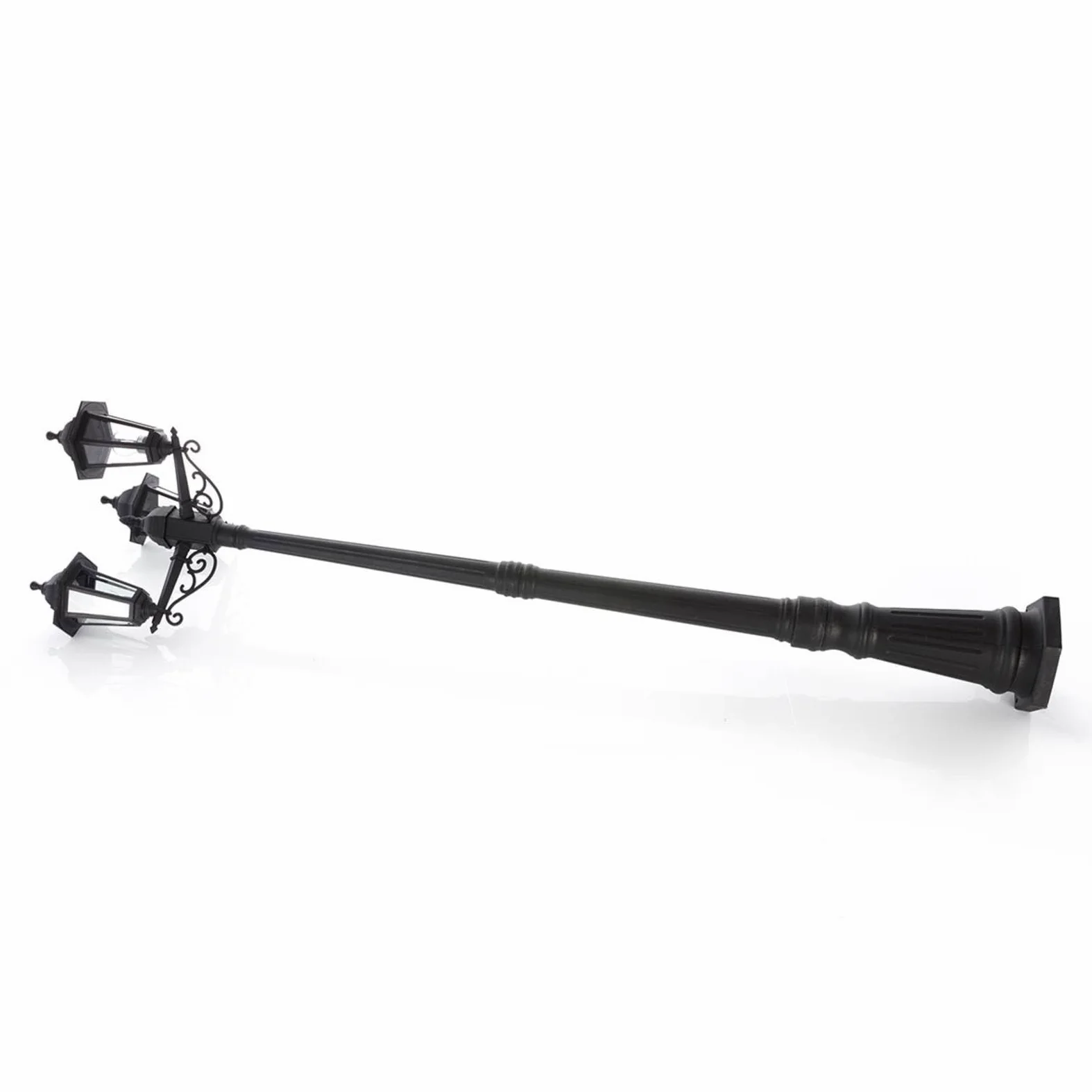 Lindby Lampadaire extérieur Nane à intensité variable Noir 3 lampes E27 Candélabre