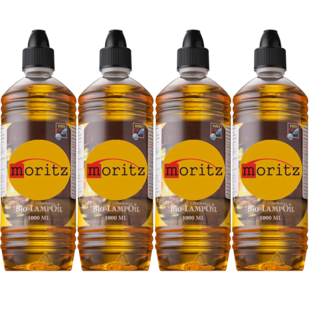 Moritz Lot de 4 flacons d'huile bio pour lampe à la citronnelle 1000 ml