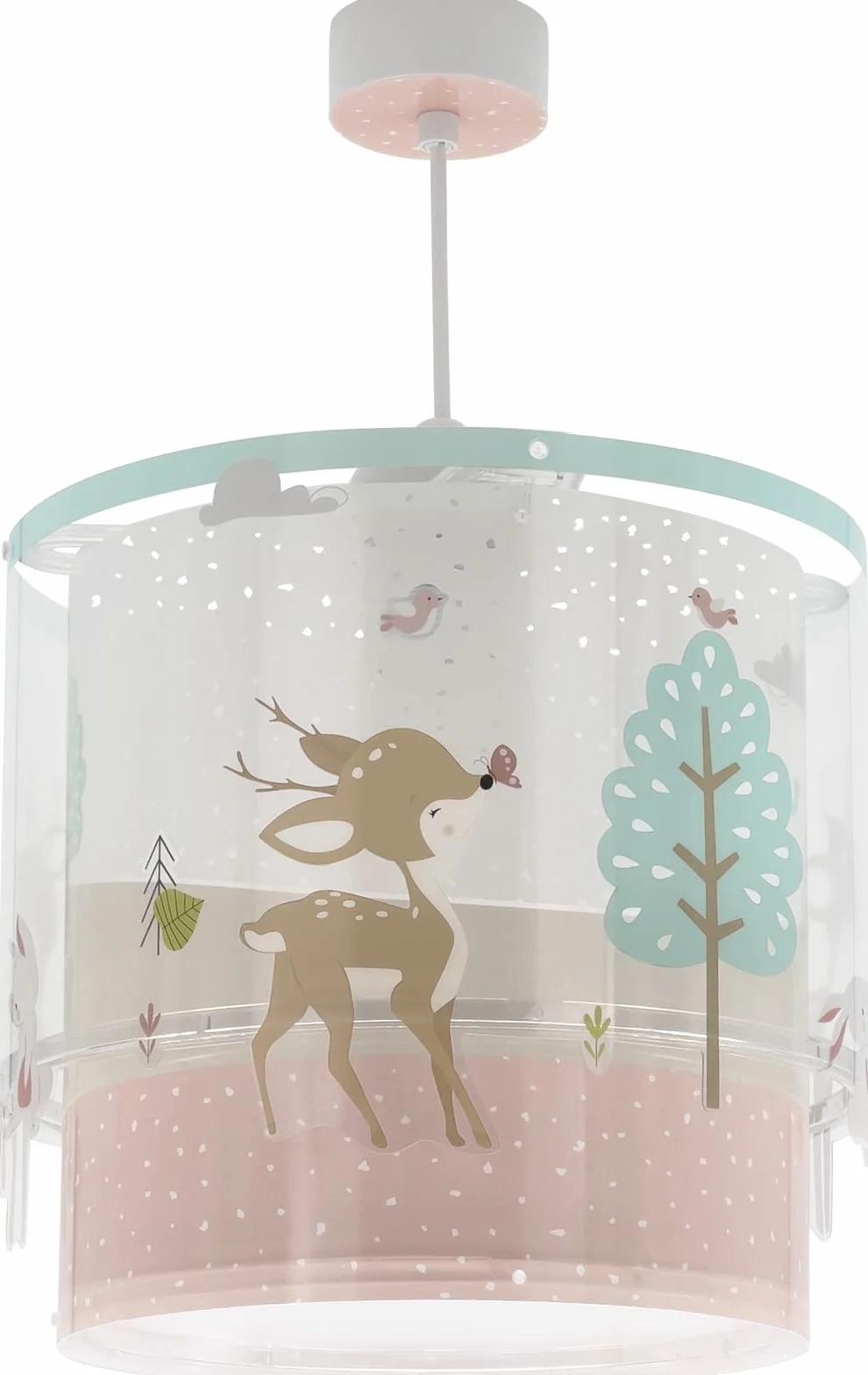 Dalber Lampe Suspension Enfant Loving Deer Cerf animaux, Polypropylène, Rose