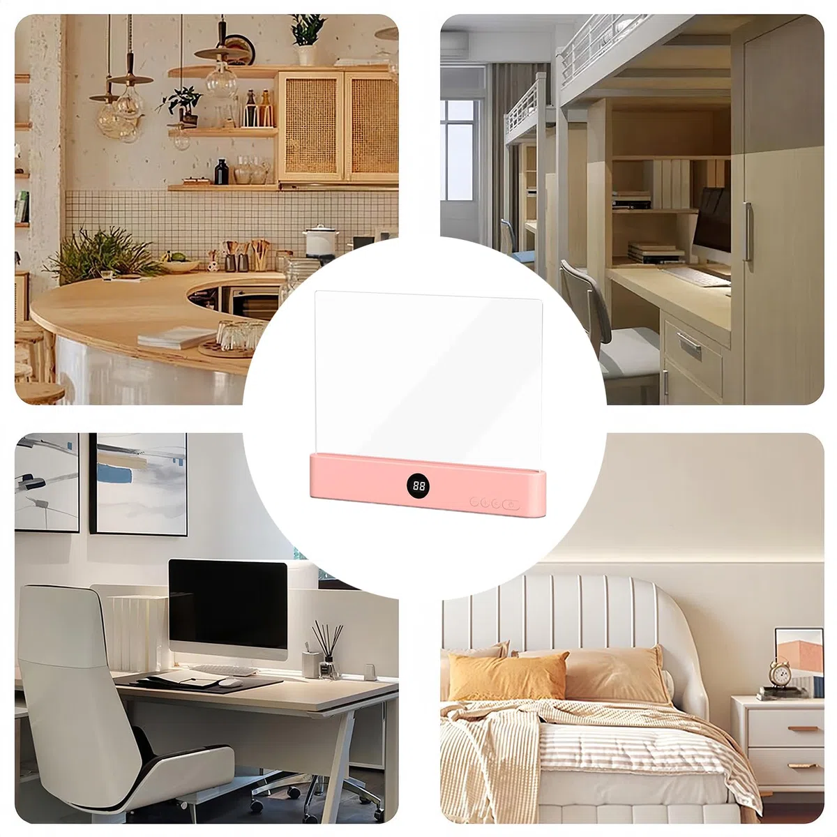 Générique Lampe De Lecture,Panneau plat clair protecteur des yeux - Lampe De Chevet LED Avec Panneau - Pour Femmes Hommes Lecteurs Maison Voyage Chambre Bureau École Anniversaire Noël