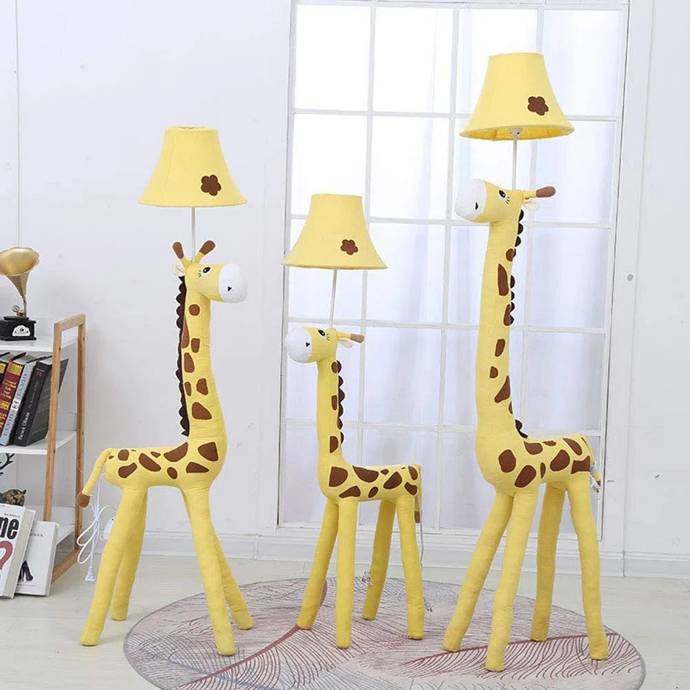 DIY Lampadaire Chambre d'enfants Dessin Animé Cerf Lampe sur Pied avec Interrupteur Chambre Moderne Lampe De Chevet Créatif Salon étude Décoration Vertical Liseuse Enfants Cadeau,Jaune,130cm