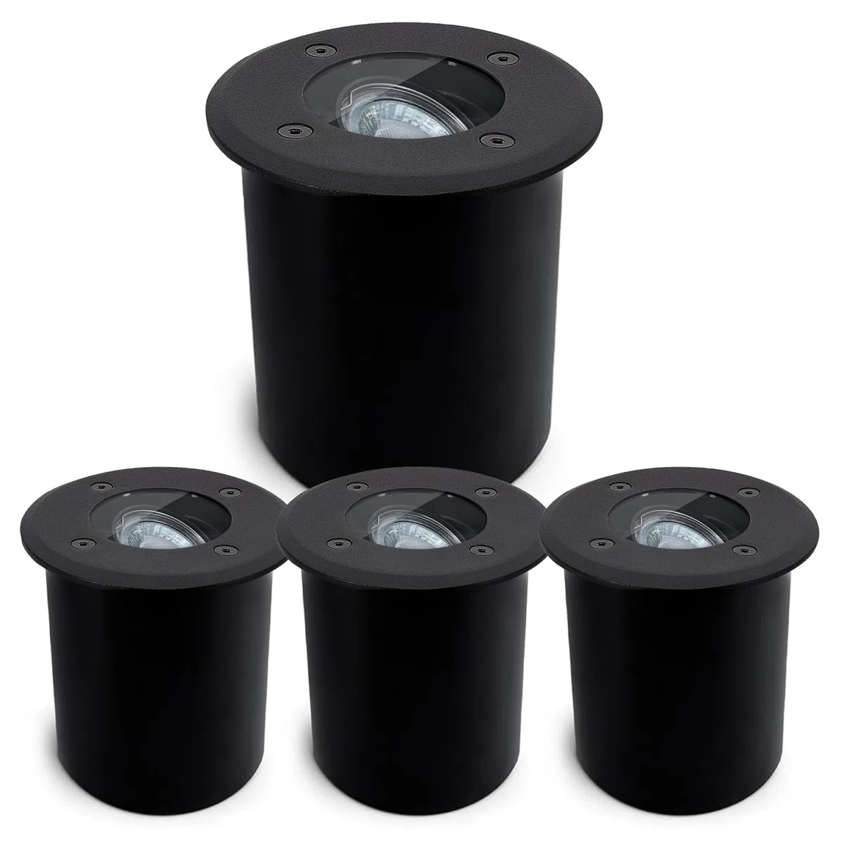 JUAVI spot encastrable rond extérieur IP67 orientable carrossable GU10 noir mat éclairage de sol 230 V