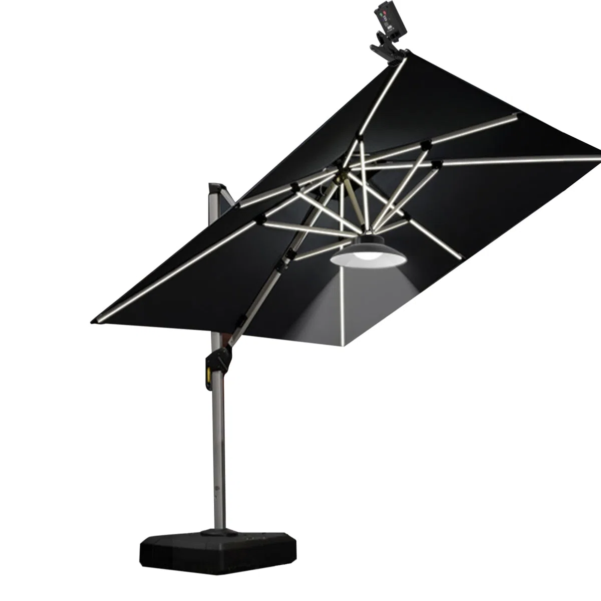 Lampe suspendue solaire parasol IP66 3 modes télécommande extérieur