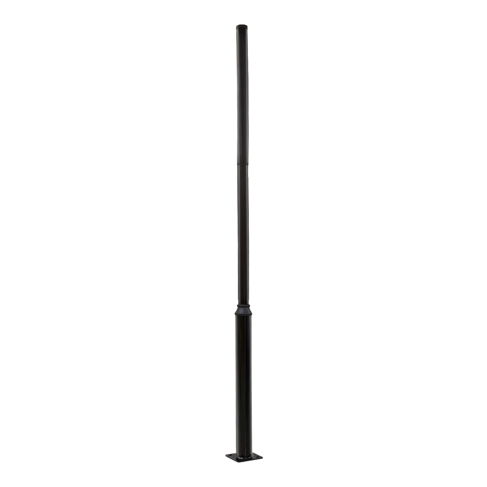 Mât de lampadaire Noir 100 kg 5 m pour lampes solaires, jardin, caméras