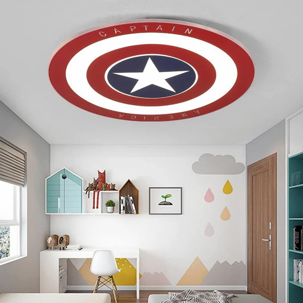 Plafonnier LED Enfants Moderne Dimmable Métal Télécommande Abat-jour Acrylique 40cm