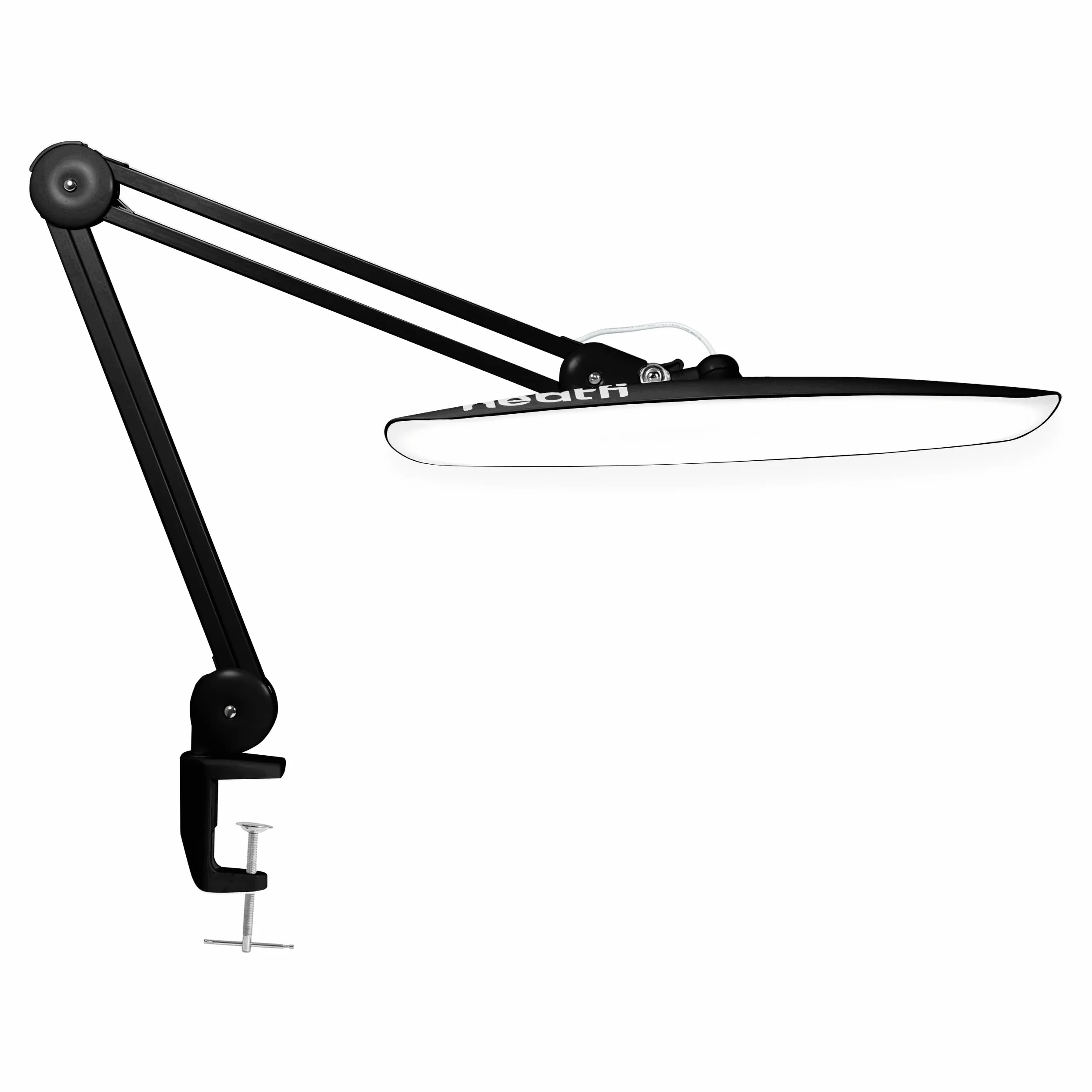 Neatfi XL Lampe de Bureau LED 24W 2200 Lumens Sans Ombre Variateur 4 Niveaux Tête Large 51 cm Noir
