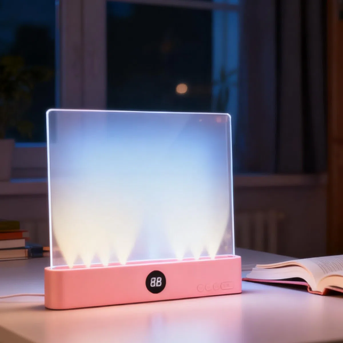 Générique Lampe De Lecture,Panneau plat clair protecteur des yeux - Lampe De Chevet LED Avec Panneau - Pour Femmes Hommes Lecteurs Maison Voyage Chambre Bureau École Anniversaire Noël