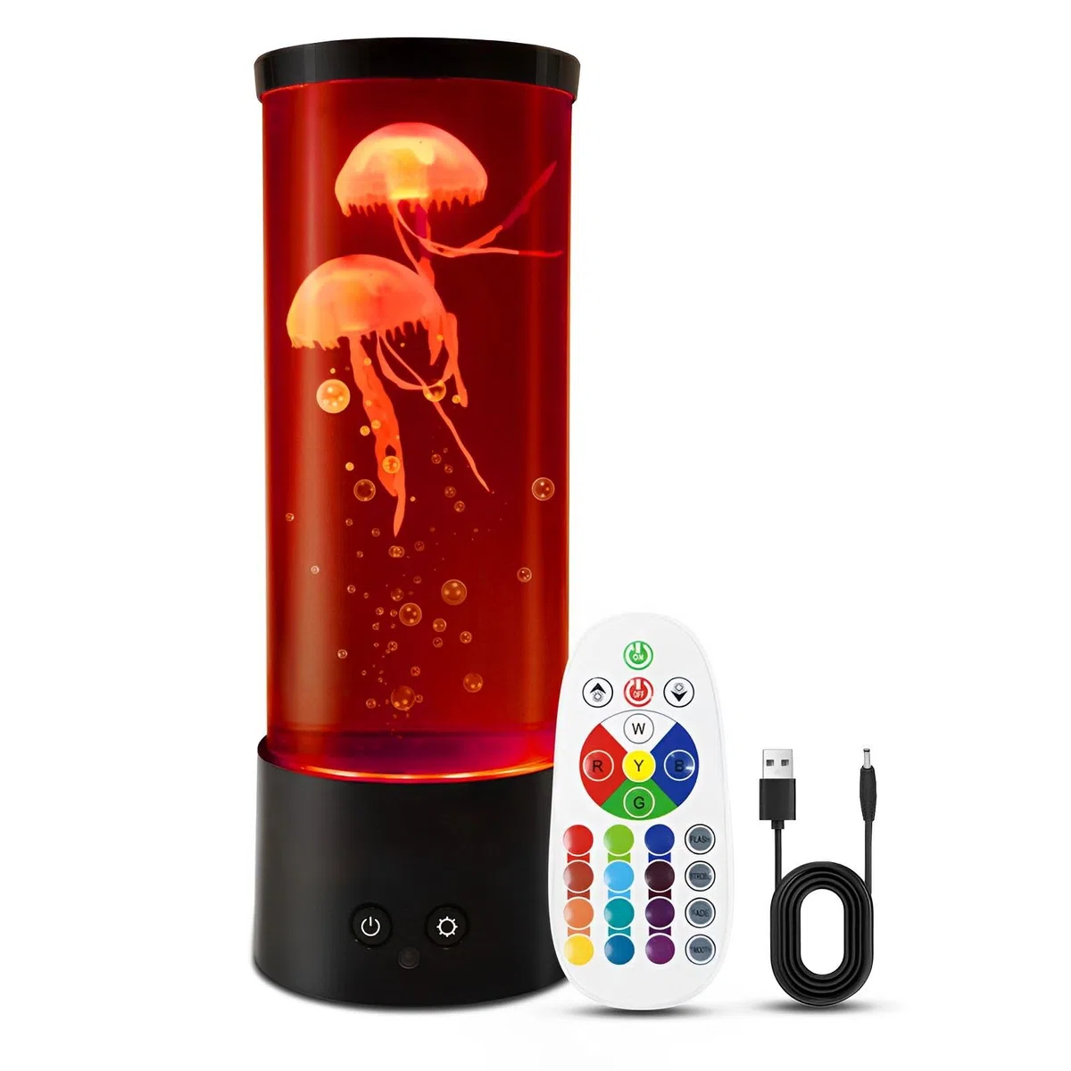 Klarlight Lampe à méduses, lampe à méduses de 29 cm avec 16 couleurs changeantes et 4 modes pour enfants et adultes, télécommande USB/lampe à lave à méduses alimentée par piles