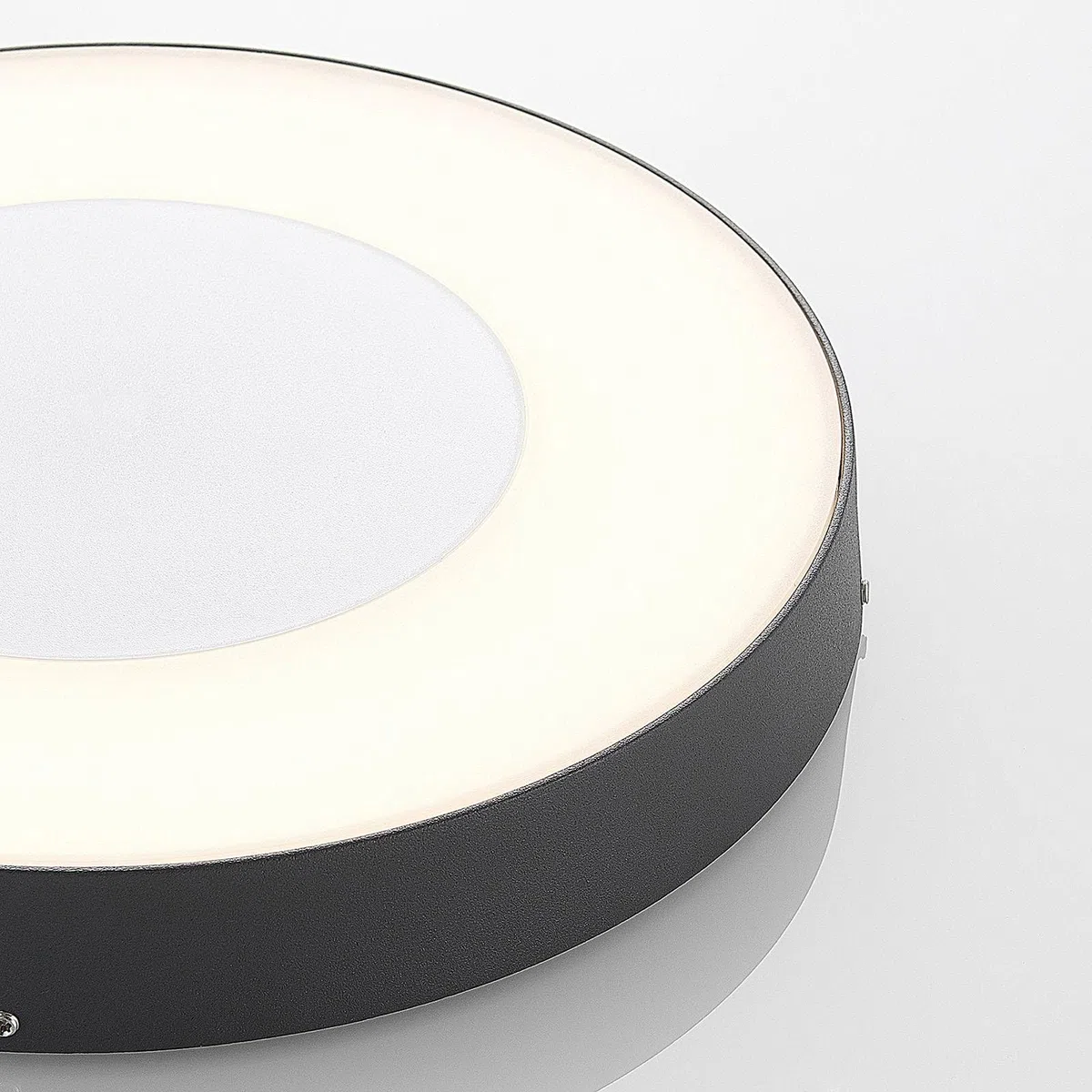 LED Plafonnier extérieur Sora (Moderne) en Gris Aluminium (1 lampe,à), Luminaire d’extérieur pour le jardin la terrasse balcon & maison plafonnier