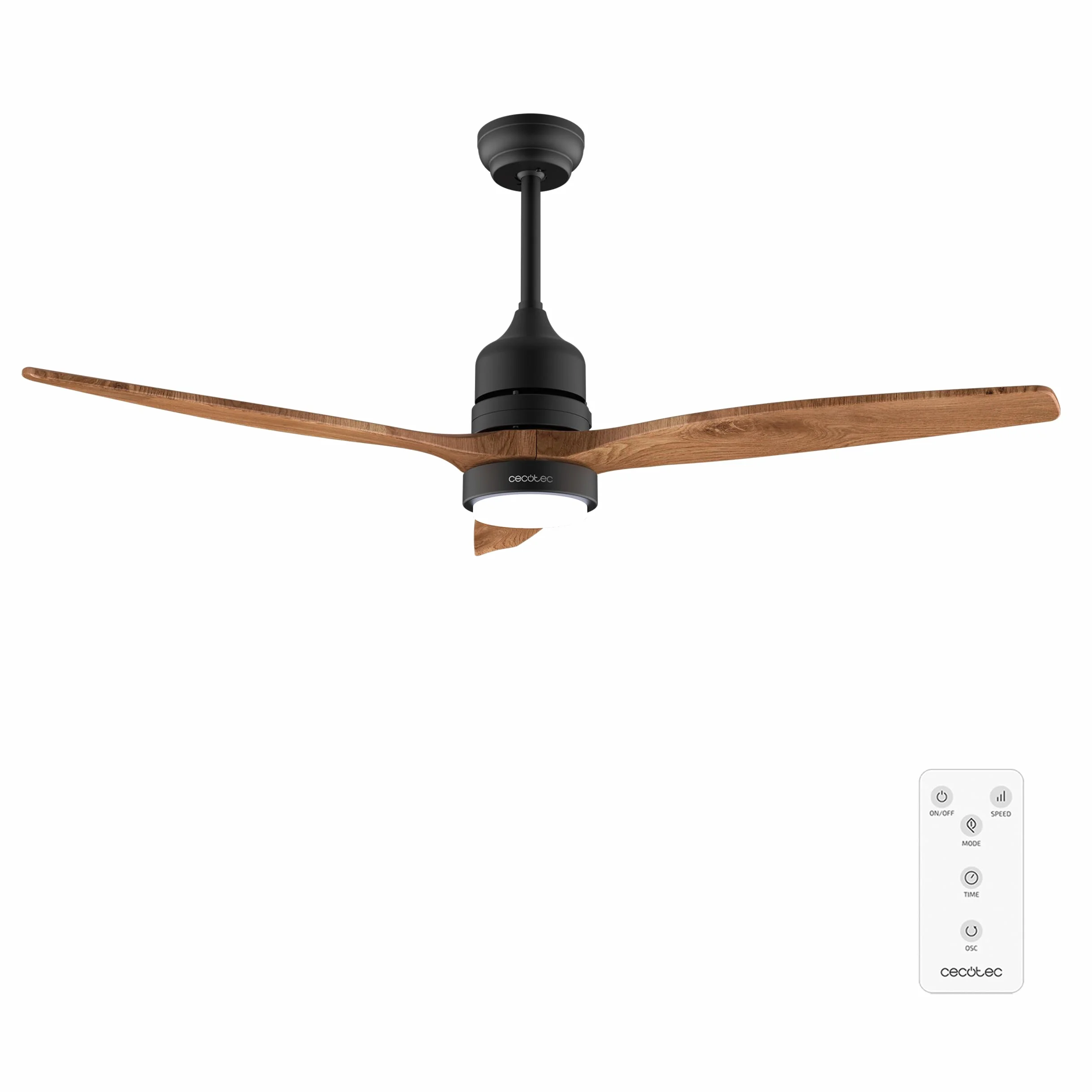 Cecotec Ventilateur De Plafond Avec Lumière EnergySilence Aero 5275 40W 132cm 3 Pales LED 18W Télécommande Minuterie Mode Été/Hiver